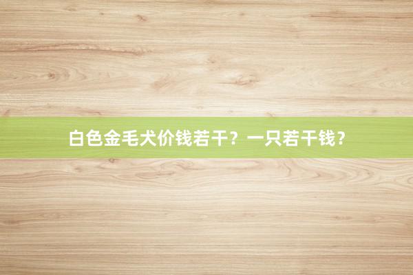 白色金毛犬价钱若干？一只若干钱？